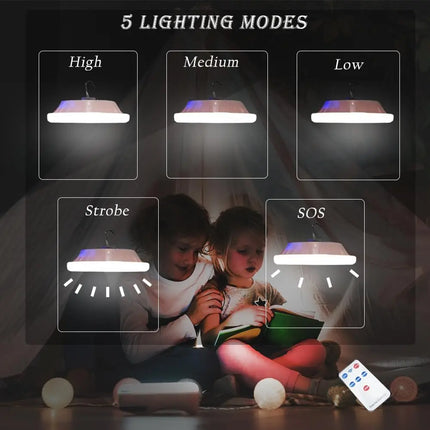 USB Rechargeable LED Bulb Lamp Solar Charge Lantern Portable Emergency Night Market Light Outdoor Camping Home(Optional Remote)