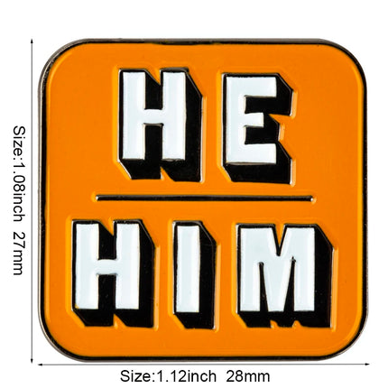 Pronouns Enamel Pins THEY THEM  SHE HER HE HIM Lapel Pins Badges Brooches
