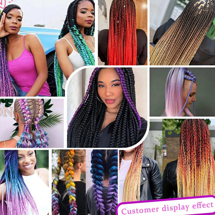 Jumbo Braiding Hair Ombre Colors Mix Braiding Hair Kanekalon Synthetic Hair 3pcs Rainbow Colors Extensions Music Festival