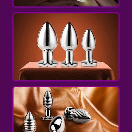 Vibrating Remote Heart-Shaped App Control Man and Woman Metal Anal Plug Adult Luminous Electric Anal Dildo Couple Intimate Toys