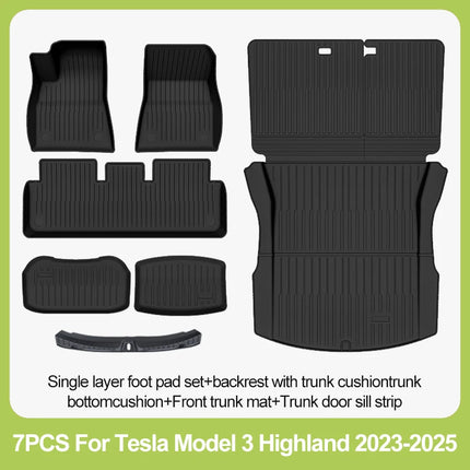 BYTON Floor Mats Compatible Custom Fit Floor Liners for 2023-2026 Tesla Model 3 Highland All Weather Protection car mats
