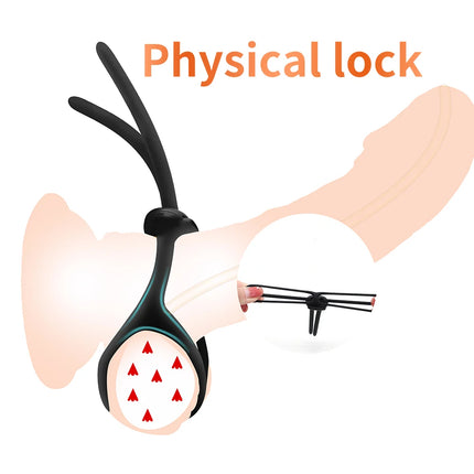 Cock Ring with Ball Stretcher for Men – Adjustable Silicone Penis Lock Ring for Delay Ejaculation, Reusable Erection  Adult Toy