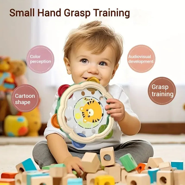 Montessori Musical Instruments Hand Drum Shaking Rattles Infant Kids Interactive Educational Toys Baby Sensory Newborn Gift
