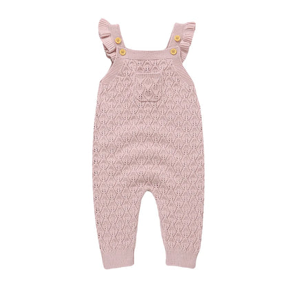 Baby Girls Knit Rompers Sleeveless One Piece Newborn Infant Solid Jumpsuits 0-18m Toddler Spring Autumn Outfits Children Clothes