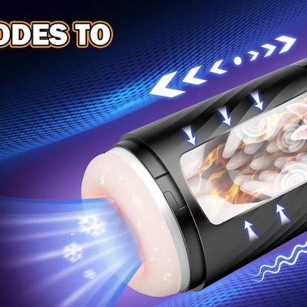 Automatic Telescopic Male Masturbator  5 IN 1 Mode Penis Pump Sucking Vibrating Sex Machines LCD Display Sex Toys for Men