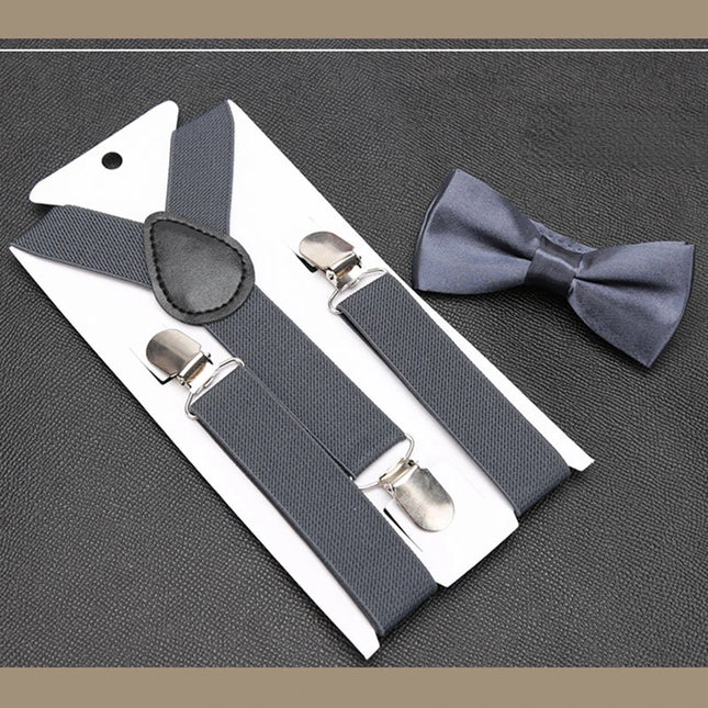 1 Pcs Elastic Suspenders with Tie New Fashion Suspenders Children Boys Girls with Bow Tie Adjustable Straps Accessories for Kids