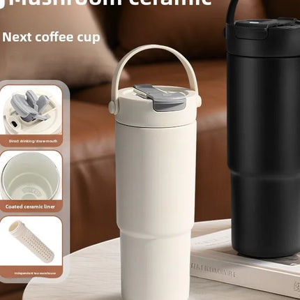 Large Capaci Cerc Inner Lid Insulated Mug Portable Car Coffee Cup Sports Water Bottle Fem High Aesthetic Value