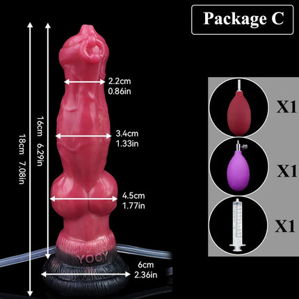 SMMQ Inflatable Dog Dildo With Squirting Function Soft Silicone Realistic Penis Ejaculation Vagina G-spot Massager For Women