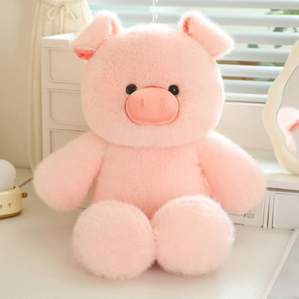 Kawaii Run Plush Toy Fluffy Stuffed Pink Pig Sheep Highland Cow Perfect Birthday Christmas Gift for Kids Girls Animal Lovers