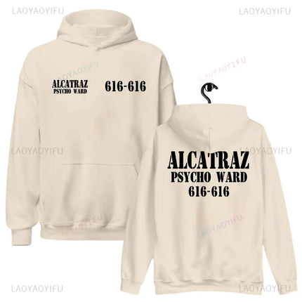 Alcatraz Psycho Ward 616 616 Halloween Graphic Hoodie A Clockwork Orange Woman Man Full-length Novel Pullover Camisetas