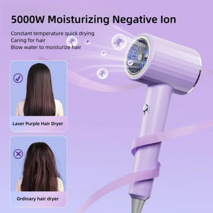 2400W High-Power Hair Dryer, Blue Light Ion Silent Magnetic Suction Hanger, Household Hair Salon Quick Drying Hair Dryer