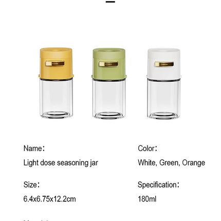 Kitchen Quantitative Salt Bottle Glass Sealed Moisture-Proof Seasoning Jar Outdoor Multi-Purpose Seasoning Box Can Adjustable