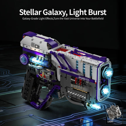 1334PCS Mechanical Gun with Lights Building Blocks Set, Toy Gun Desktop Ornament, Educational Model Building Toy, Birthday Gift