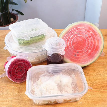 1-5Pcs Stretch Silicone Lids Heat Resistant Reusable Food Wrap Bowl Pot Pan Cover Universal Cookware Lid Kitchen Refrigerator