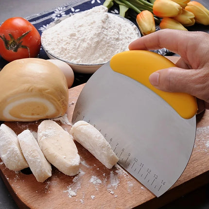 1pc  ，Stainless Steel Dough Scraper: Multi-Use Baking Tool for Pastries & Bread – Holiday-Safe Kitchen Gadget