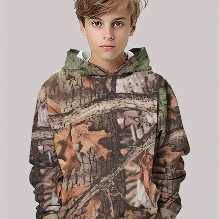 Camouflage Hunting Hoodies Forest Print Boy Clothes Outdoor Sports Long Sleeve Trip Tactical Training Esweatshirt Kids Clothing