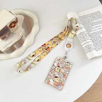 Sanrios Gudetama Keychain with Photo Card Holder Anime Keroppi Tuxedosam Photocard Holder Key Ring Accessory for Bag Backpack