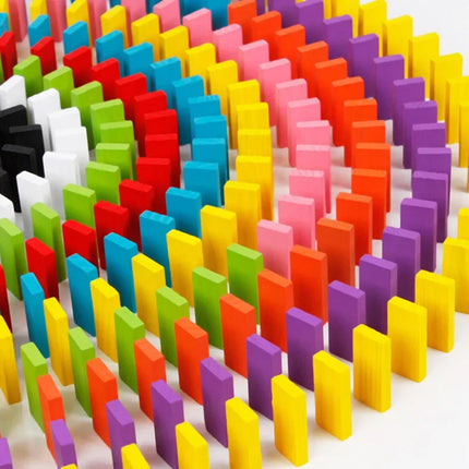 New Kids 120/240pcs Children Color Sort Rainbow Wood Domino Blocks Kits Early Bright Dominoes Games Educational Toys Gift