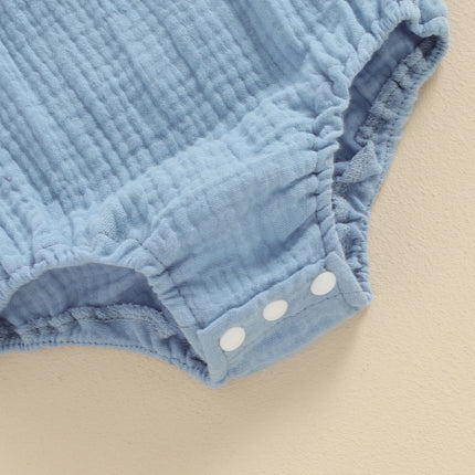 Cotton Linen Baby Girls Romper Summer Casual Newborn Clothes Sleeveless Off-shoulder Solid Infant Bodysuit for Kids Clothing