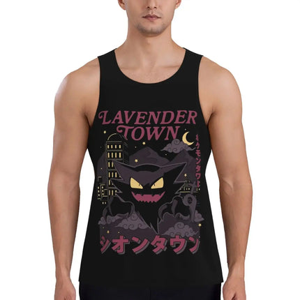 Pokemoned Gym Gengar Compression Muscle Tank Top Mens Gym Sleeveless Tees Sports Wear Male Bodybuilding Fitness Training Vest
