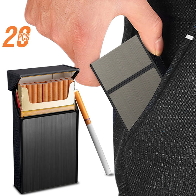 Long Cigarette Case Ultra Thin Flip Cover 20pcs Cigarettes For 100mm Storage Container Box Tobacco Case Smoking Tool Men's Gifts