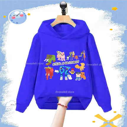 Autumn 67 Italian Brainrot Six Seven Digit Print Kid Fleece Sweatshirt Children's Hoodies Boys Girls Casual Fashion Sport Hooded