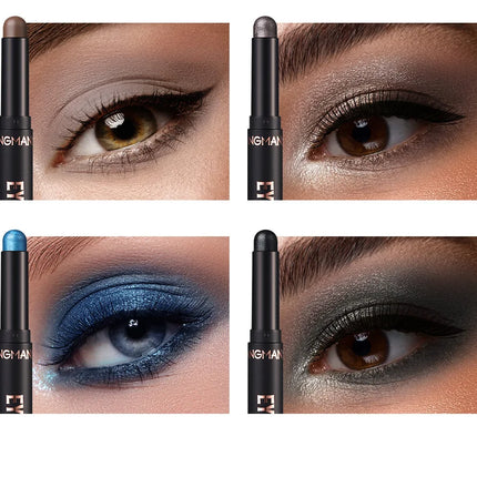 16 Vibrant Metallic Eyeshadow Sticks Waterproof Long Lasting Satin Finish Professional Makeup Pencil Set 8 Colors