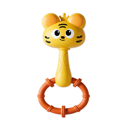 Animal Rattle handbell, Infant Developmental Hand Grip Baby Toys, Cute Animal with Sound for Newborn teether Gift handbell