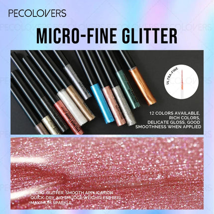 1PC Pearlescent Sparkle, Sequins, Brightening Highlighter, Liquid Eyeliner Eyeshadow, Suitable for Christmas and Holiday Party