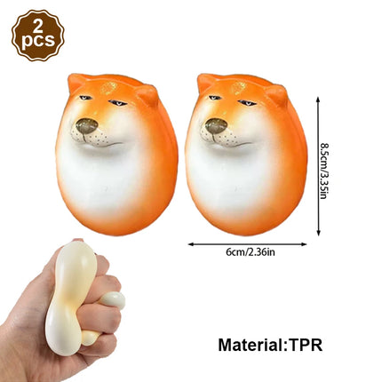 Cartoon Shiba Inu Dog Egg Figure Stress Relief Doll Mochi Squishy Toys Silly Hilarious Fuuny Gifts Desktop Home Decor Supplies