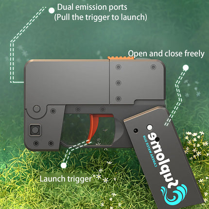 Mobile phone folding water gun continuous firing dual head spray water gun launcher model toy