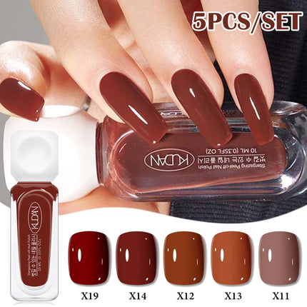 5pcs 10ml Water-Based Peel Off Nail Polish Set Red Pink Long Lasting Quick Drying No Need of Lamp to Cure Nail Supplies Nail Art