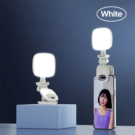 Mini Moon Light Selfie Fill Light Rechargeable 3 Modes Adjustable Brightness Clip On For Phone Laptop Tablet Meeting Make Up