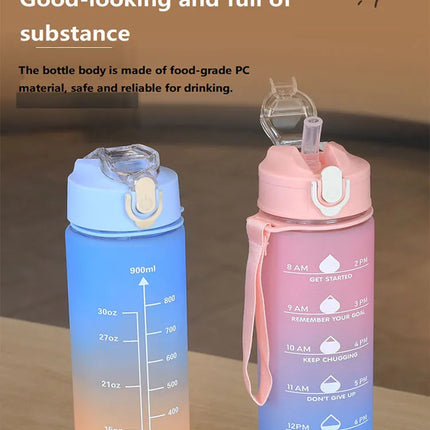700ML Running Water Bottle Soft Water Bottle Time Marker Cup Portable Water Bottle for Outdoor Sport YDSH01