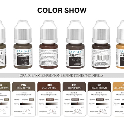 FAMISOO 5ML Eyebrow Tattoo Ink Professional Pigment for Eyeliner Black Tattoo Microblading Paint Ink For Semi Permanent Makeup
