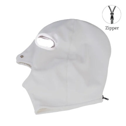 Elegant Unisex Bondage Zipper Hood Sex Toy Kits with Daring Full Face Coverage Mask for Couple Fantasy Cosplay Adult Costume