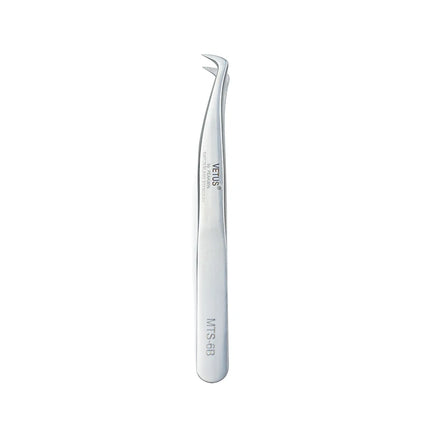 VETUS Original New MTS Series Silver Tweezers for Eyelash Extensions Stainless Steel Hyper Fine Tip Anti Static ESD Tweezers