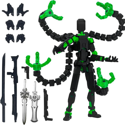 Assembly Completed T13 Action Figure 3D Printed Multi-Jointed Movable Titan 13 Lucky Dummy Nova Robot Action Figure Desktop