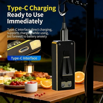 Powerful Mini LED Flashlight USB Rechargeable COB Keychain Hanging Work Light Waterproof Outdoor Emergency Camping Pocket Torch