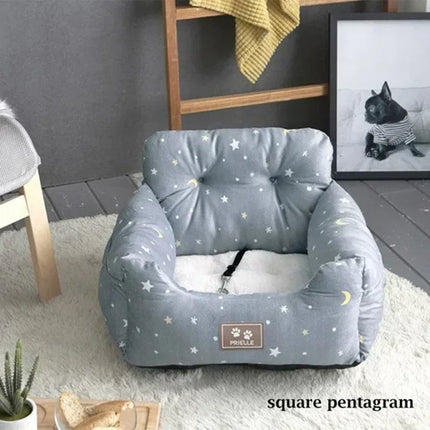 Dog Car Seat with Safety Belt Four Season Universal Pet Ooster Nest Cushion Washable Dogs Cats Sofa Bedding Travel Mattress