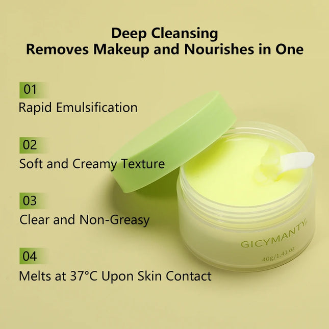 Avocado Makeup Remover Cream for Deep Cleansing, Gentle Moisturizing, Eye, Lip, and Face Makeup Removal