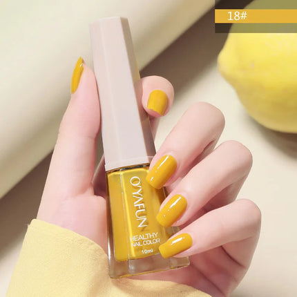 10Ml Solid Color Nail Polish Free Baking Long Lasting Waterproof Quick-Drying Non-Toxic Tasteless 40 Colors Sequins Nail Polish