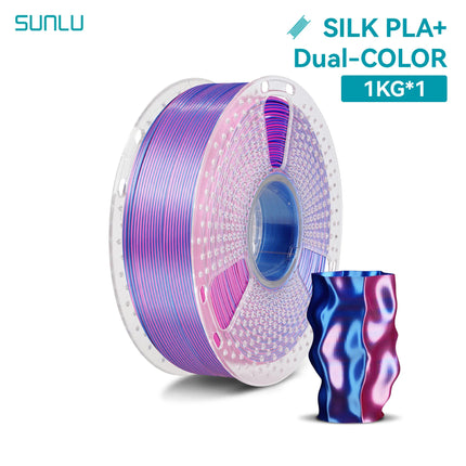 SUNLU 1KG SILK /Dual / Triple Color/Rainbow 3D Printer Filament 1.75mm 1000g Spool (2.2lbs) Neatly Filament Fit Most FDM Printer