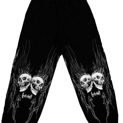 Dark Print Pattern Men's Casual Pants Personalized Street Hip Hop Rap Street Trousers Elastic Strap Casual Trousers