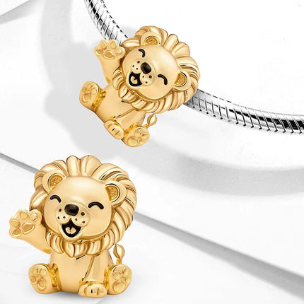 925 Sterling Silver Animal Series Little Lion Butterfly Spot Dog Charms Beads Fit Original Pan Bracelet High Quality DIY Jewelry