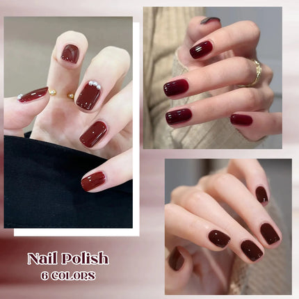 6pc 15ml Red Water-Based Peel Off Nail Polish Set Air Dry Easy to Apply Long Lasting Nail Art Manicure Vernis DIY for Home Salon