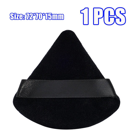 1-60pcs Triangle Velvet Powder Puff Soft Washable Sponge Black Pink Cosmetic Puffs Loose Powder Facial Beauty Makeup Accessories