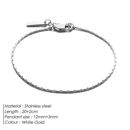 EManco Wire Chain Bracelet Fashion Trend New Personalized Men's White Gold Bracelet Non-Fading Color Wholesale Jewelry
