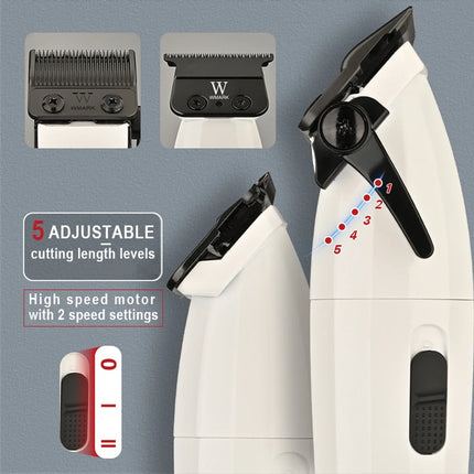 Hair Clippers Professional Kit with DLC Blade 10000RPM Professional Barber Hair Cutting Machine Wmark NG8632KIT JUCAI JC10000