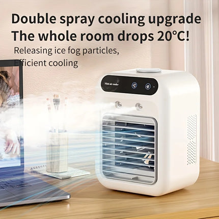 USB Desktop Fan Water tank Mini Air Cooler Portable Personal Cooling Device 1800mAh Lithium Battery Low Voltage Operation Fan